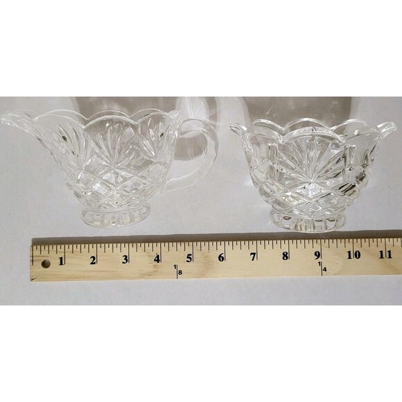 GODINGER Shannon Crystal Sugar Bowl And Creamer Set Scalloped- Missing Sugar Lid - Picture 6 of 6